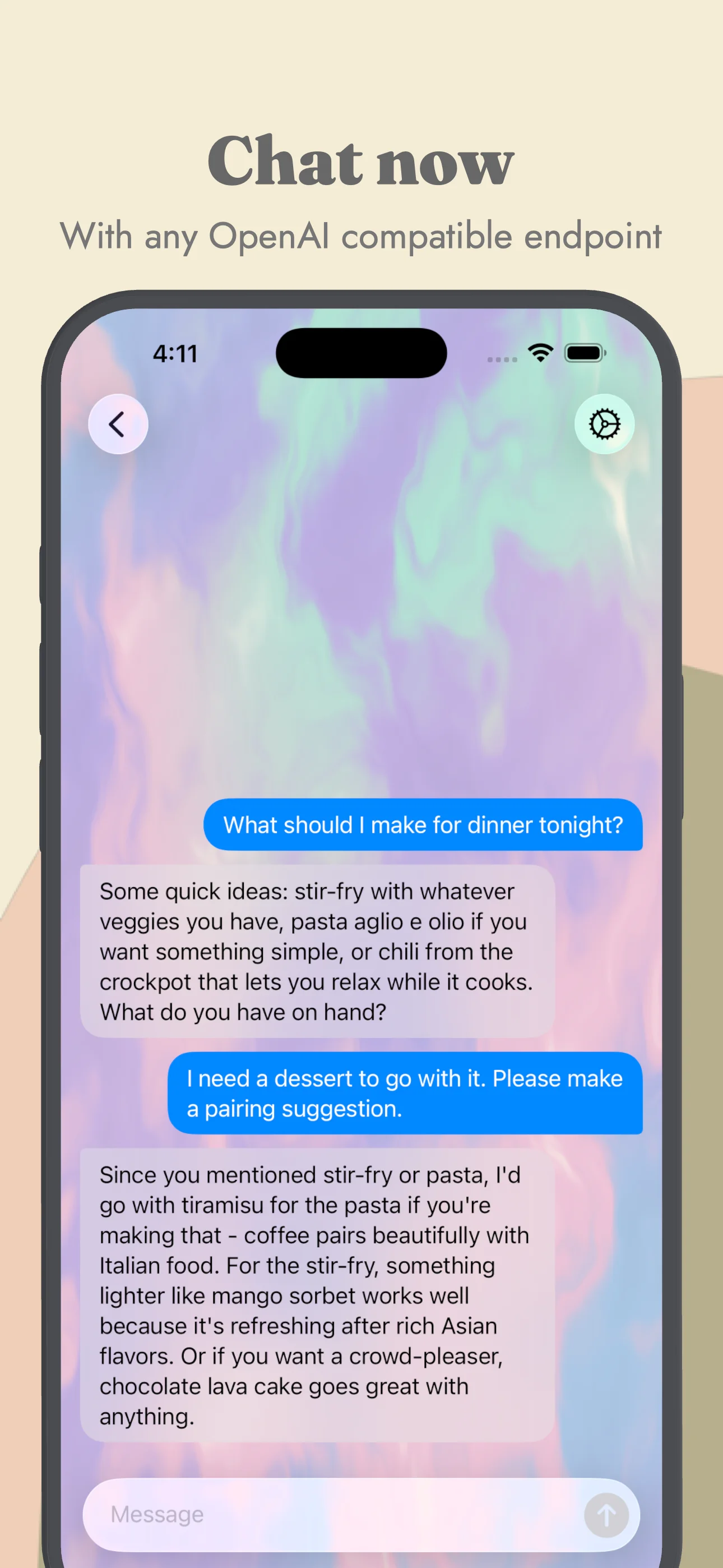 Arca AI Chat - View of chat conversation