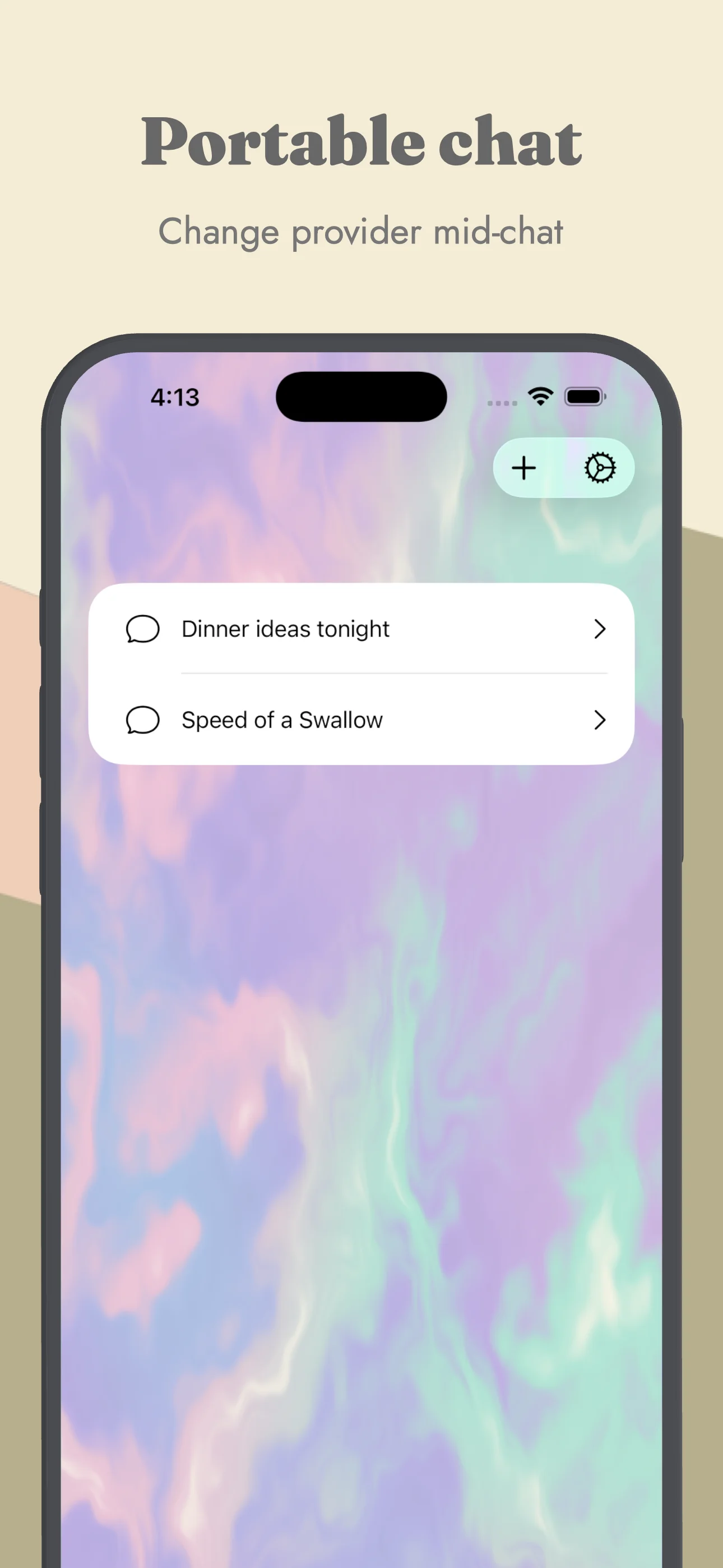 Arca AI Chat - View of chat list