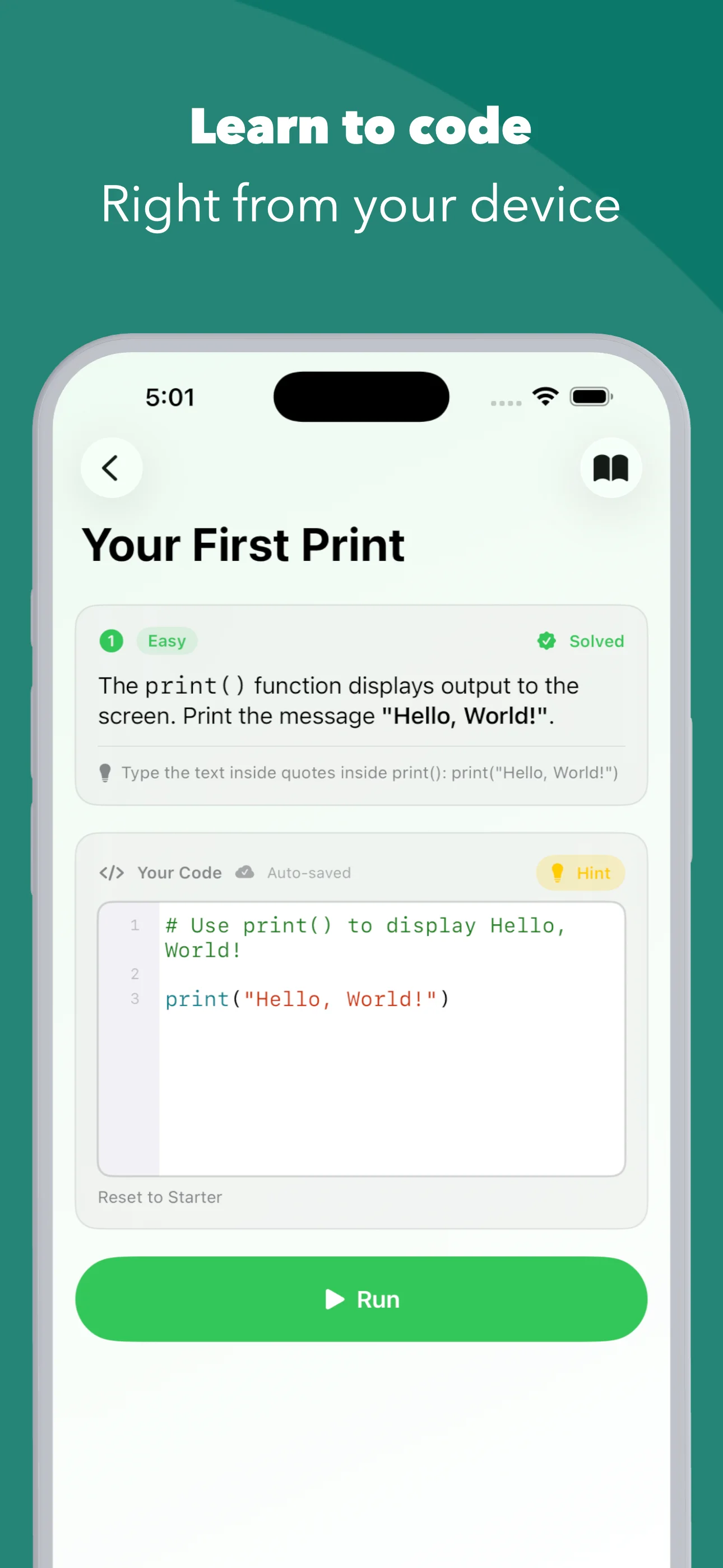 Codewise - Introduction screen showing code editor on iPhone