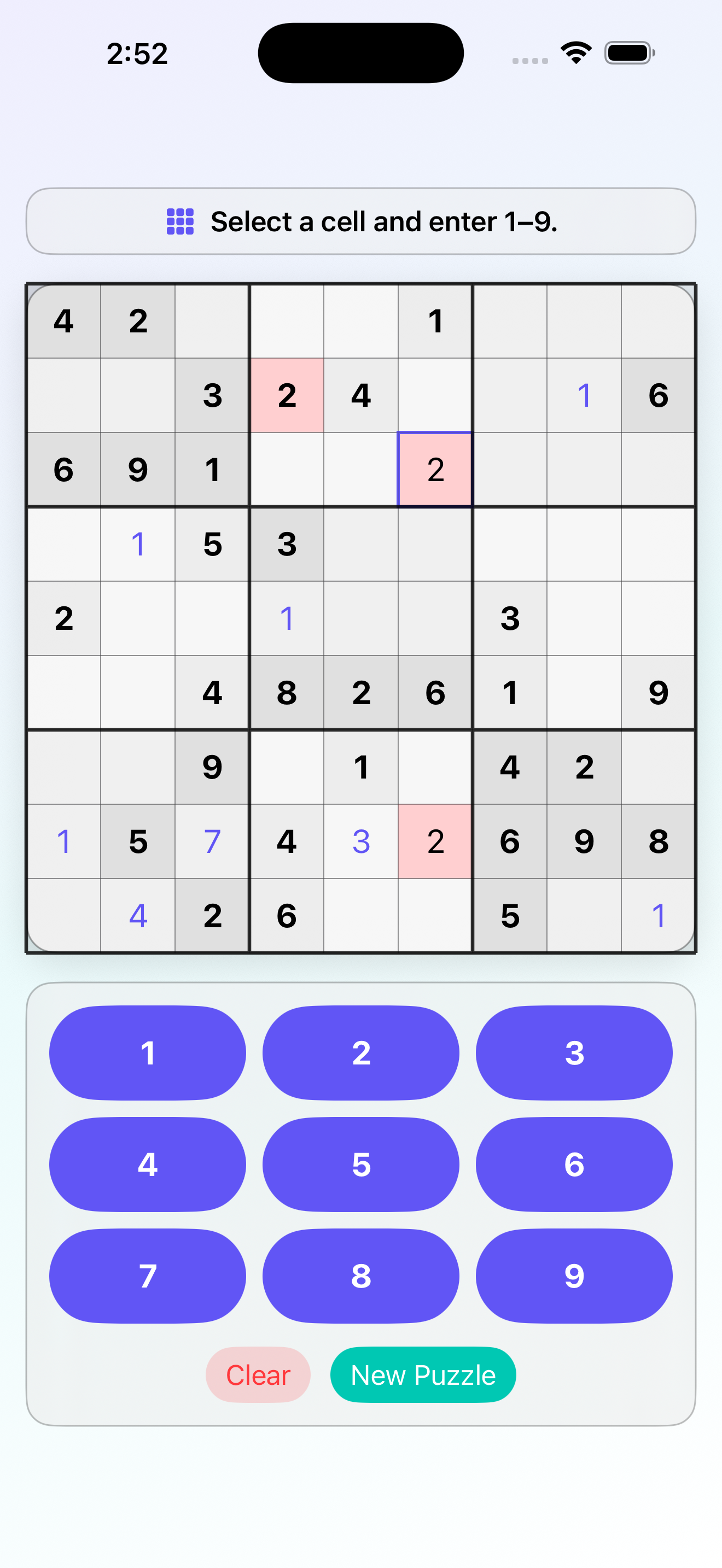 Kazuwa Sudoku screenshot