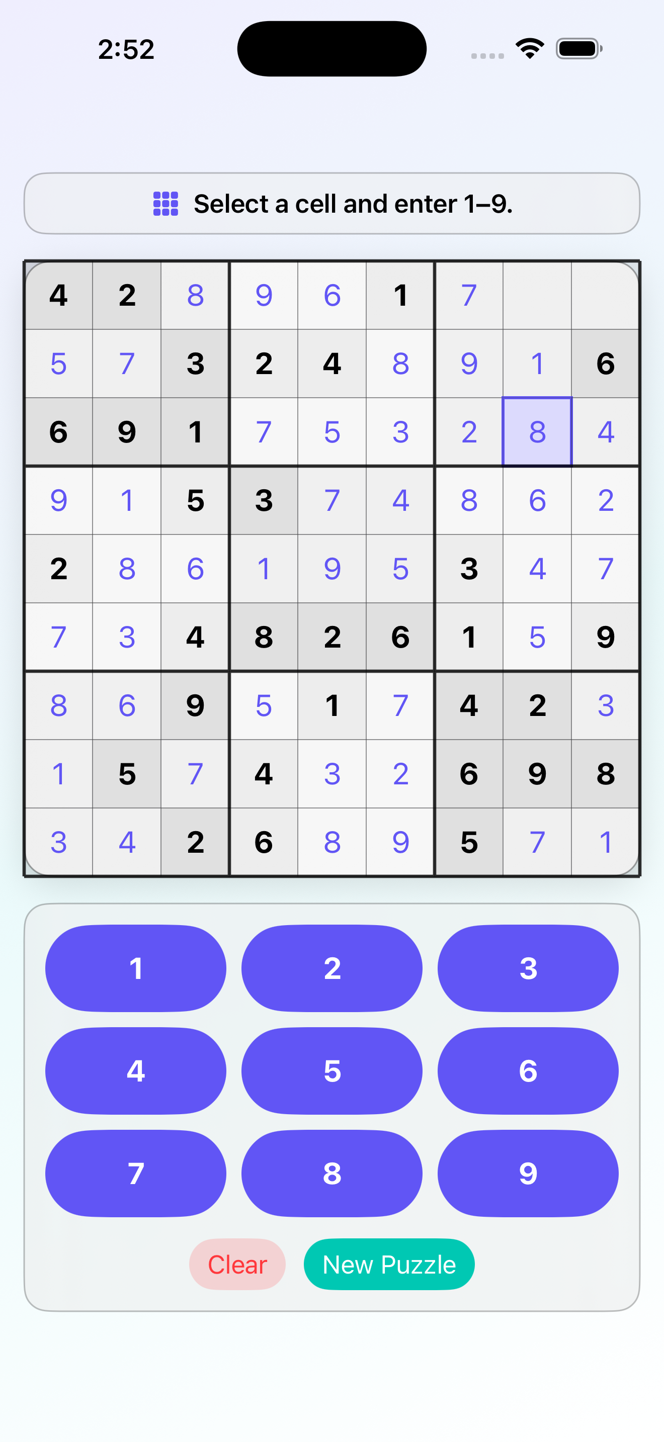 Kazuwa Sudoku screenshot