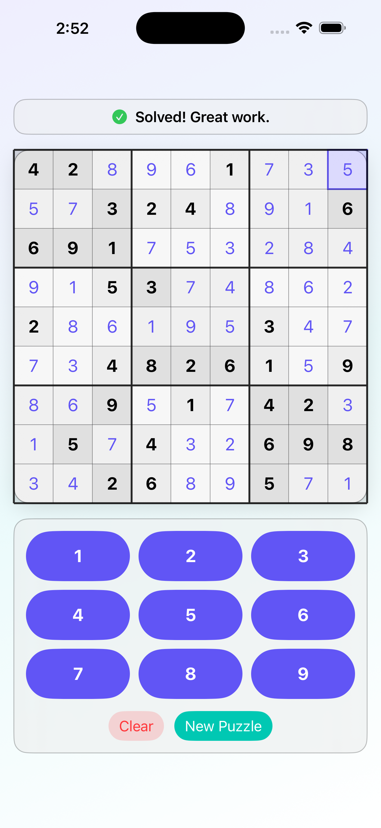 Kazuwa Sudoku screenshot